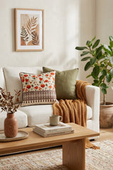 Antika Perde Tasarımlı – Dijital Baskılı Fitilli Kırlent Kılıfı - 43x43cm