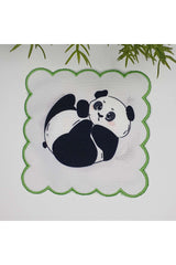 Oyuncu Panda Tasarımlı Nakış Kenar Kokteyl Peçetesi 1 Adet