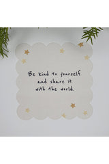 El Yazısı Slogan ve Yıldız Desenli Dijital Baskılı Kumaş Kokteyl Peçetesi 1 Adet