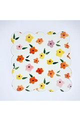 Tatlı Çıtır Çiçek Desenli Dijital Baskılı Kokteyl Peçetesi Yıkanabilir Lazer Kesimli