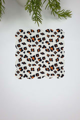 Orange Black Leopard Pattern Laser Cut Fabric Cocktail Napkin 1 Piece