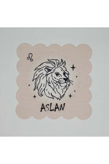 Aslan Burcu Desenli Dijital Baskılı Lazer Kesimli Kokteyl Peçetesi