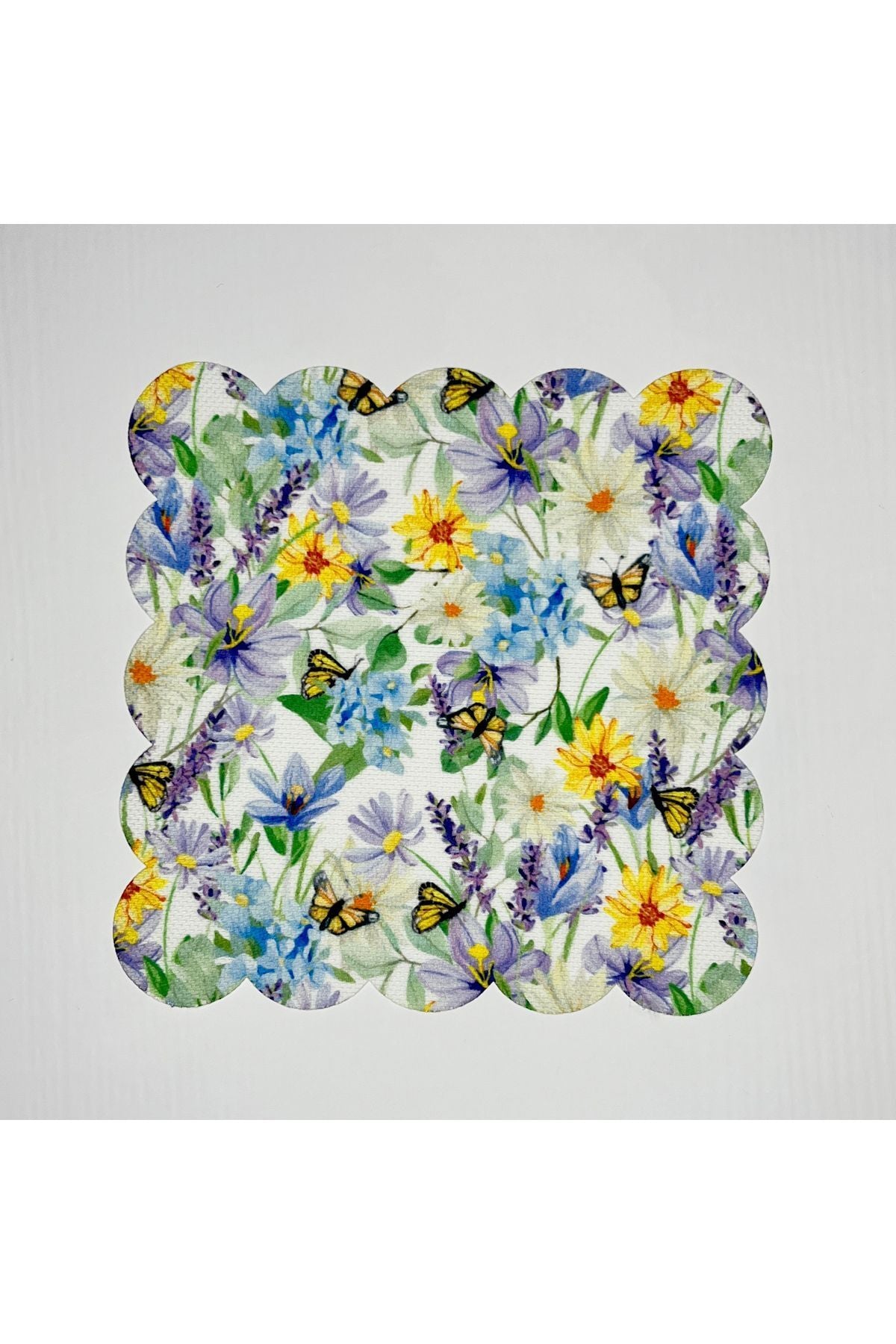 Sulu Boya Botanik Çiçek Desenli Dijital Baskılı Lazer Kesim Kokteyl Peçetesi