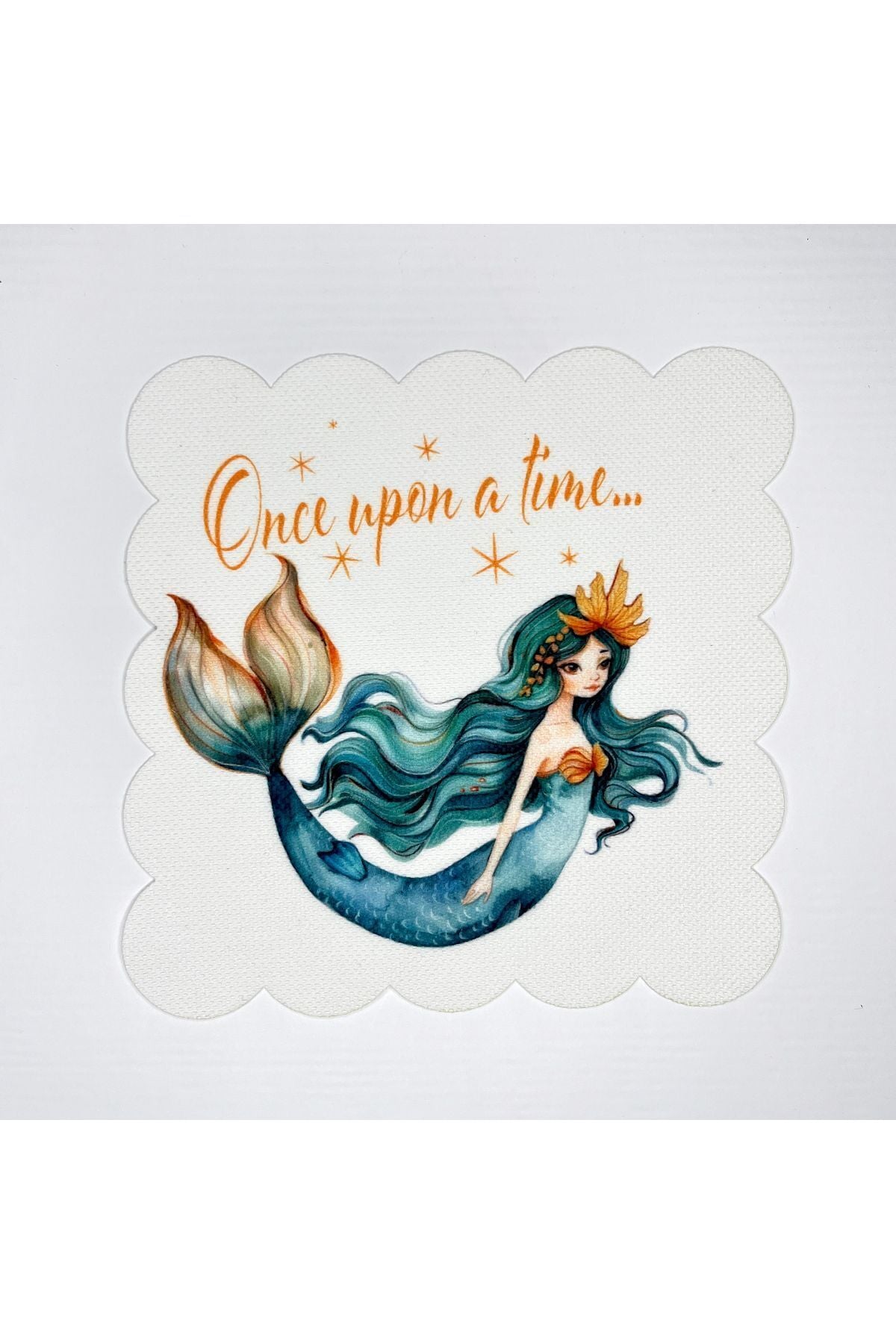 Mermaid Design Digitally Printed Cocktail Napkin Washable Laser Cut