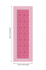 Jolie Flowers Pink Dekoratif Kenar Kuşlar Ve Dallar Tasarımlı Dikişsiz Lazer Kesim Runner - 48x135cm