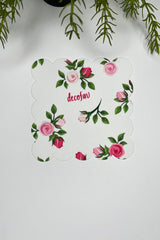 Romantik Minik Güller Tasarım Lazer Kesim Kokteyl Peçetesi 1 Adet