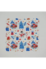 Sulu Boya Şirin Yılbaşı Konsept Desenli Dijital Baskılı Lazer Kesim Kokteyl Peçetesi