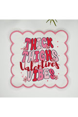 Sevgililer Günü Yazı Tasarımlı Nakış Kenar Kumaş Kokteyl Peçetesi 1 Adet