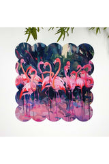 Yağlıboya Flamingolar Tasarımlı Kumaş Kokteyl Peçetesi 1 Adet