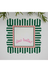 Dekoratif Kenar Ciao Bella Slogan Desenli Yıkanabilir Kumaş Kokteyl Peçetesi 1 Adet