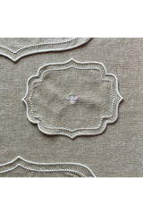 Nakış İşlemeli Filamlı Basic Pamuk Keten Kokteyl Peçetesi 4lü Set