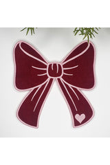 Kurdele Şeklinde Bordo Pembe Nakışlı Kumaş Kokteyl Peçetesi 1 Adet