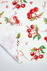 Sulu Boya Sulu Boya Kirazlar ve Yazılar Lazer Kesim Dikişsiz Lazer Kesim Runner - 48x135cm
