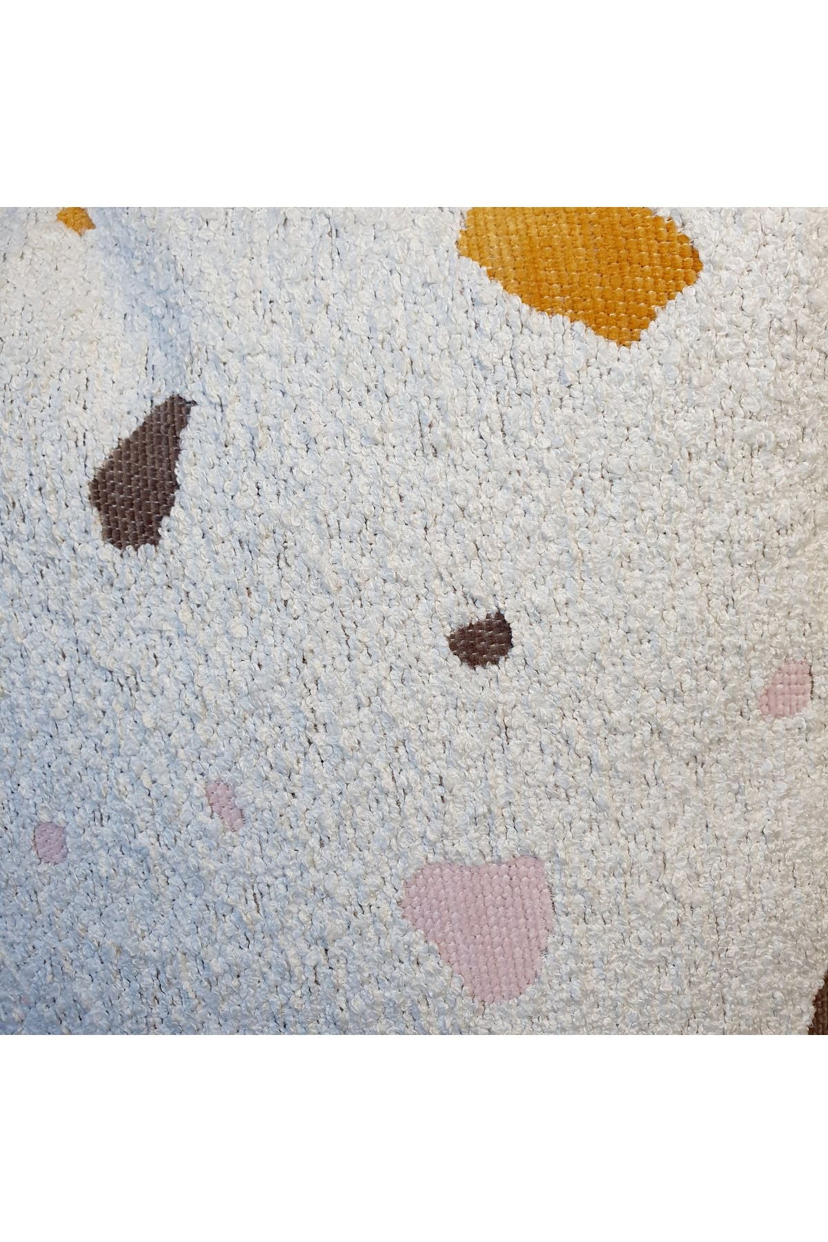 Terrazzo Desenli Lüks Bukle Bel Yastığı Kılıfı Kılıfı Beyaz - Decofav | Kırlent, Sofra Tekstili, Kumaş