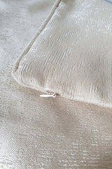 Krem Sim Efektli Fitilli Kırlent Kılıfı 43x43cm