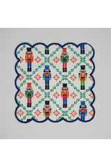 Decorative Tin Soldier Patterned New Year's Themed Embroidered Cocktail Napkin