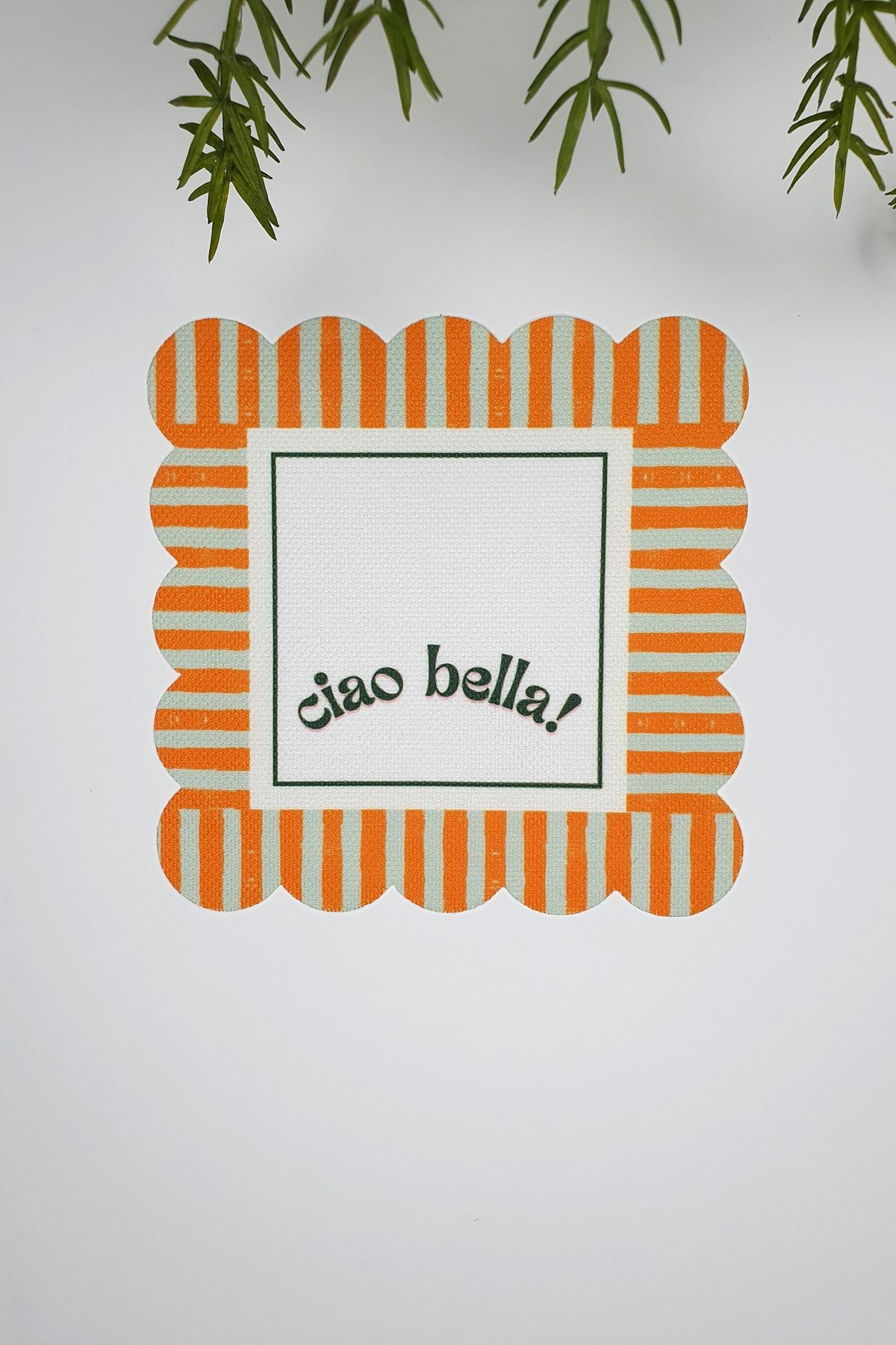 Ciao Bella Line Tasarım Hardal Yeşil Lazer Kesim Kokteyl Peçetesi 2 Adet