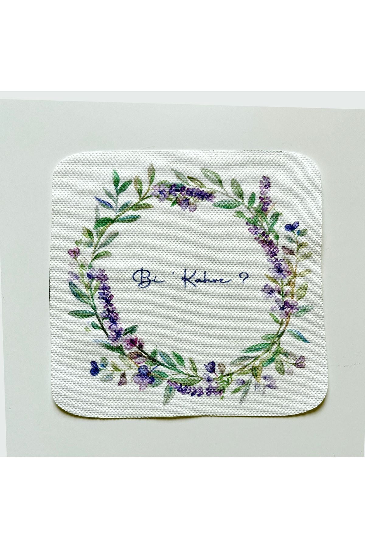 lavanta Çelenk Desenli Kumaş Kokteyl Peçetesi Yıkanabilir Lazer Kesimli