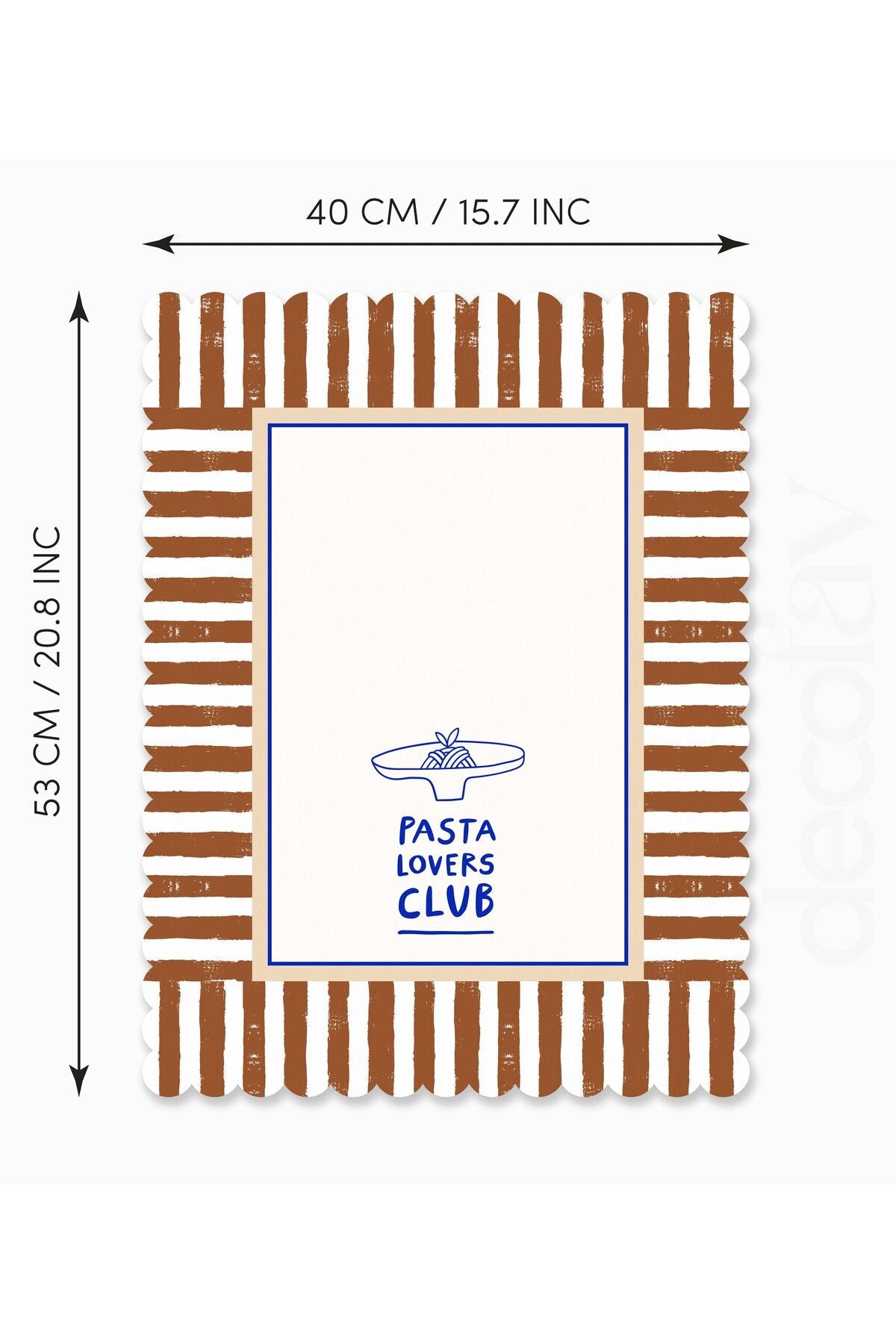 Dekoratif Kenar Pasta Lovers Club Slogan Tasarımlı Lazer Kesim Fırın Örtüsü