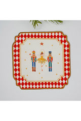 Yılbaşı Temalı Kurşunasker Balerin Desenli Dijital Baskılı Nakışlı Kokteyl Peçetesi