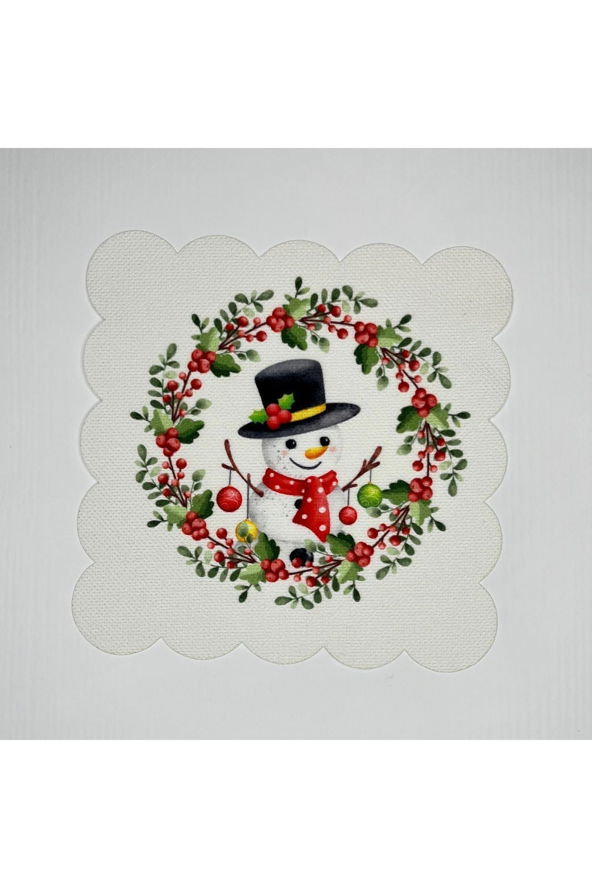 Sulu Boya Kardan Adam Kokina Dekorasyonlu Dijital Baskılı Lazer Kesim Kokteyl Peçetesi