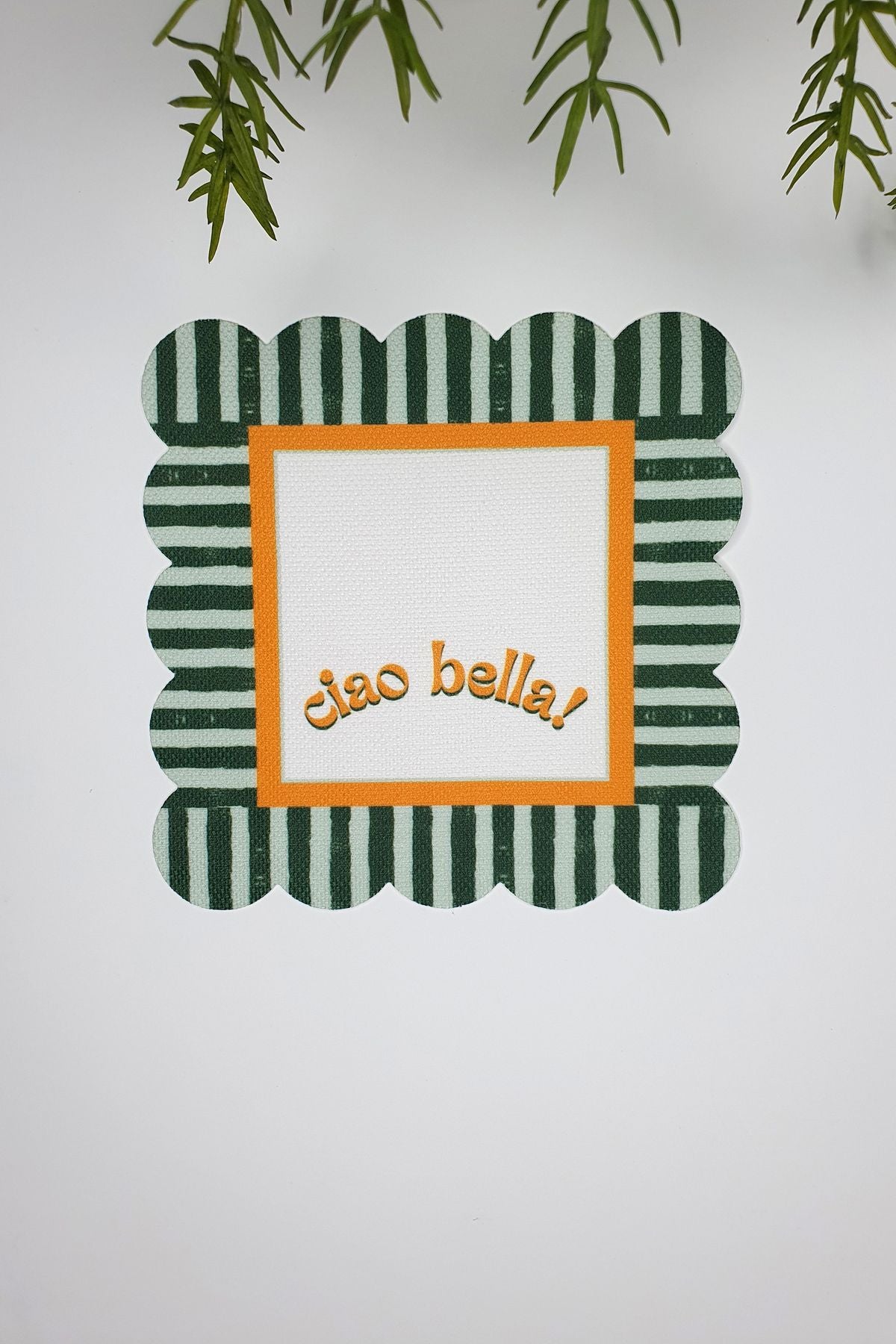 Ciao Bella Line Tasarım Hardal Yeşil Lazer Kesim Kokteyl Peçetesi 2 Adet