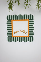 Ciao Bella Line Tasarım Hardal Yeşil Lazer Kesim Kokteyl Peçetesi 2 Adet