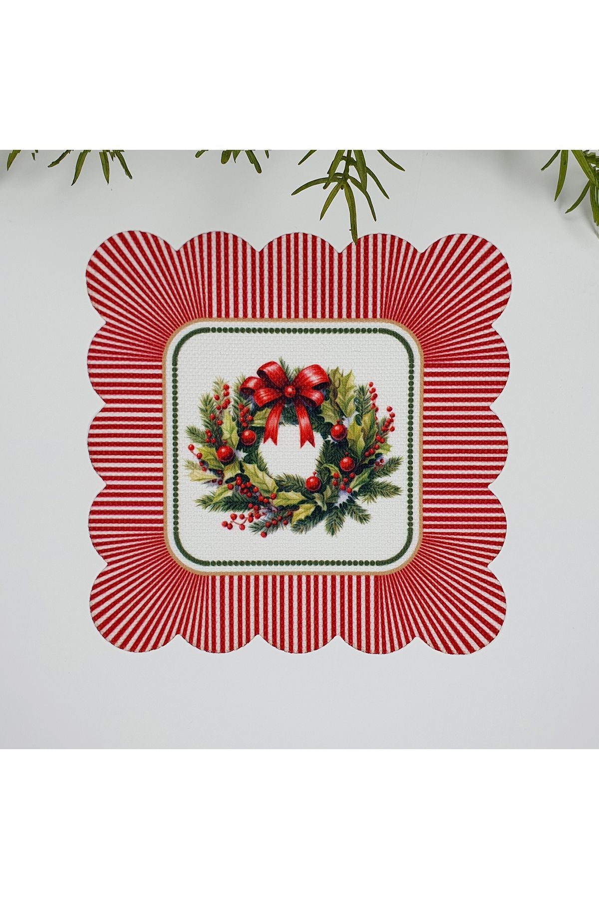 Decorative Edge New Year's Door Decoration Patterned Washable Fabric Napkin 1 Piece