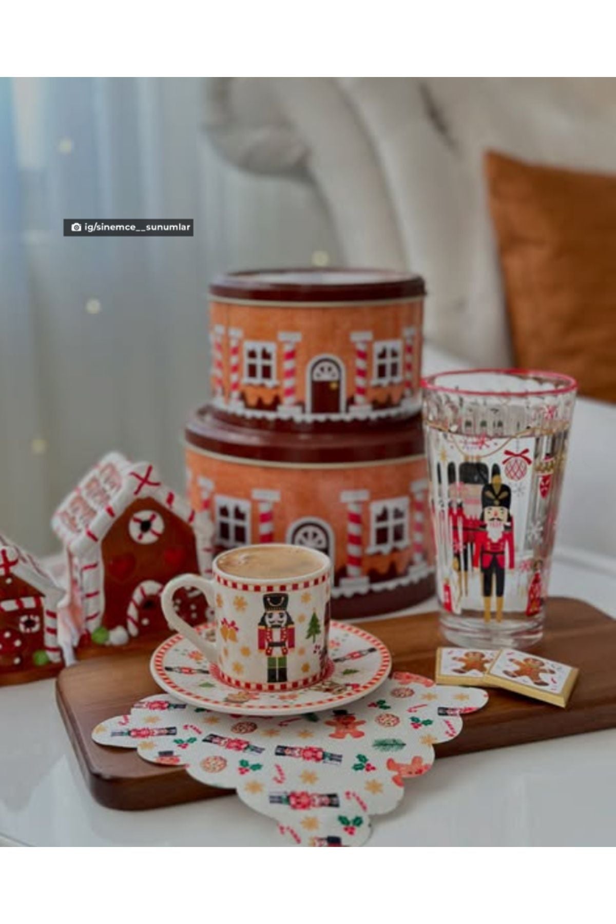 Yılbaşı Desenli Dijital Baskılı Kokteyl Peçetesi Yıkanabilir Lazer Kesimli