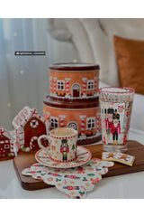 Yılbaşı Desenli Dijital Baskılı Kokteyl Peçetesi Yıkanabilir Lazer Kesimli