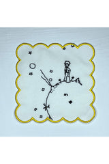 Sarı Nakışlı Çizgi Karakter Minimalist Desenli Kokteyl Peçetesi