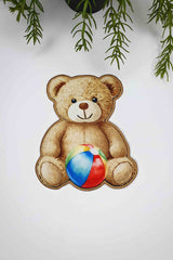 Teddy Form Yılbaşı Ayıcık Tasarımlı Nakış Kenar Kokteyl Peçetesi 1 Adet