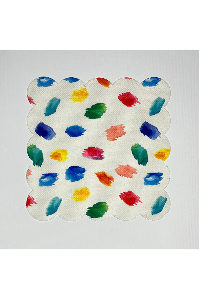 Suluboya Fırça Desenli Dijital Baskılı Kokteyl Peçetesi Yıkanabilir Lazer Kesimli