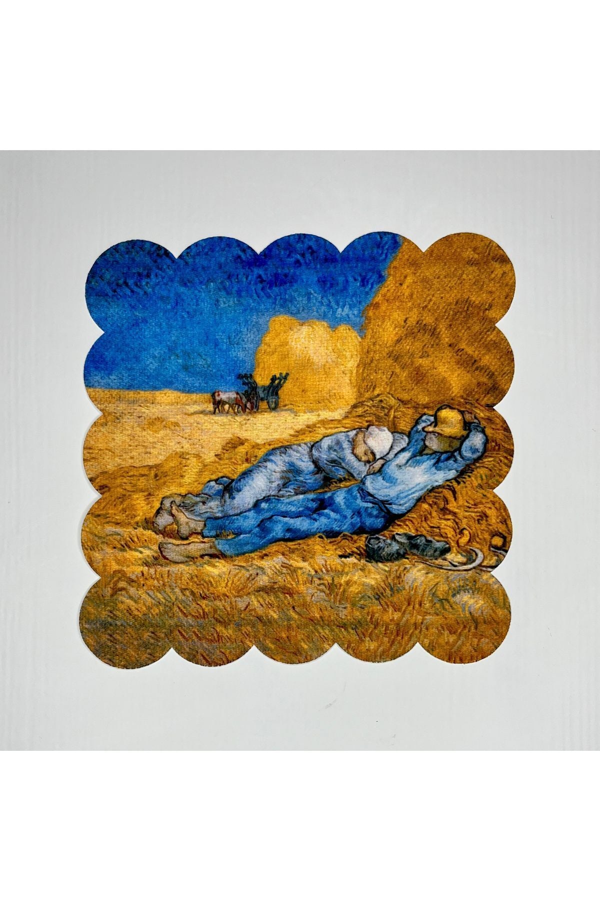 Van Gogh Çiftçi Tablo Desenli Dijital Baskılı Lazer Kesim Kokteyl Peçetesi