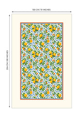 Limoncello Sulu Boya Limonlar Dekoratif Masa Örtüsü - 130x204cm