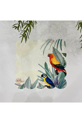 Pembe Mavi Kuş Fincan Uyumlu Tropik Orman Papağanı Kumaş Kokteyl Peçetesi Yıkanabilir Lazer Kesimli