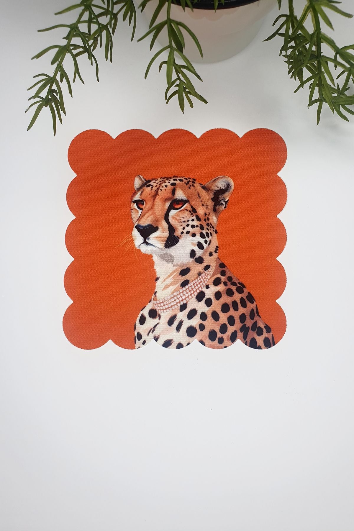 Sulu Boya Kokoş Çita Tasarımlı Lazer Kesim Kumaş Kokteyl Peçetesi 1 Adet