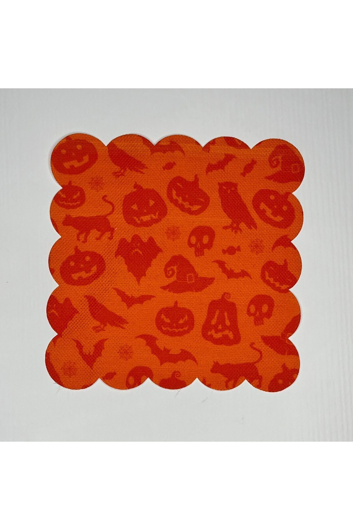 Halloween Silüet Desenli Turuncu Dijital Baskılı Kokteyl Peçetesi Yıkanabilir Lazer Kesimli