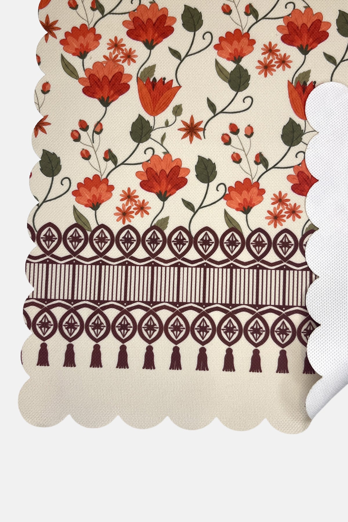 Antika Perde Desenli Lazer Kesim Fırın Örtüsü - 43x55cm