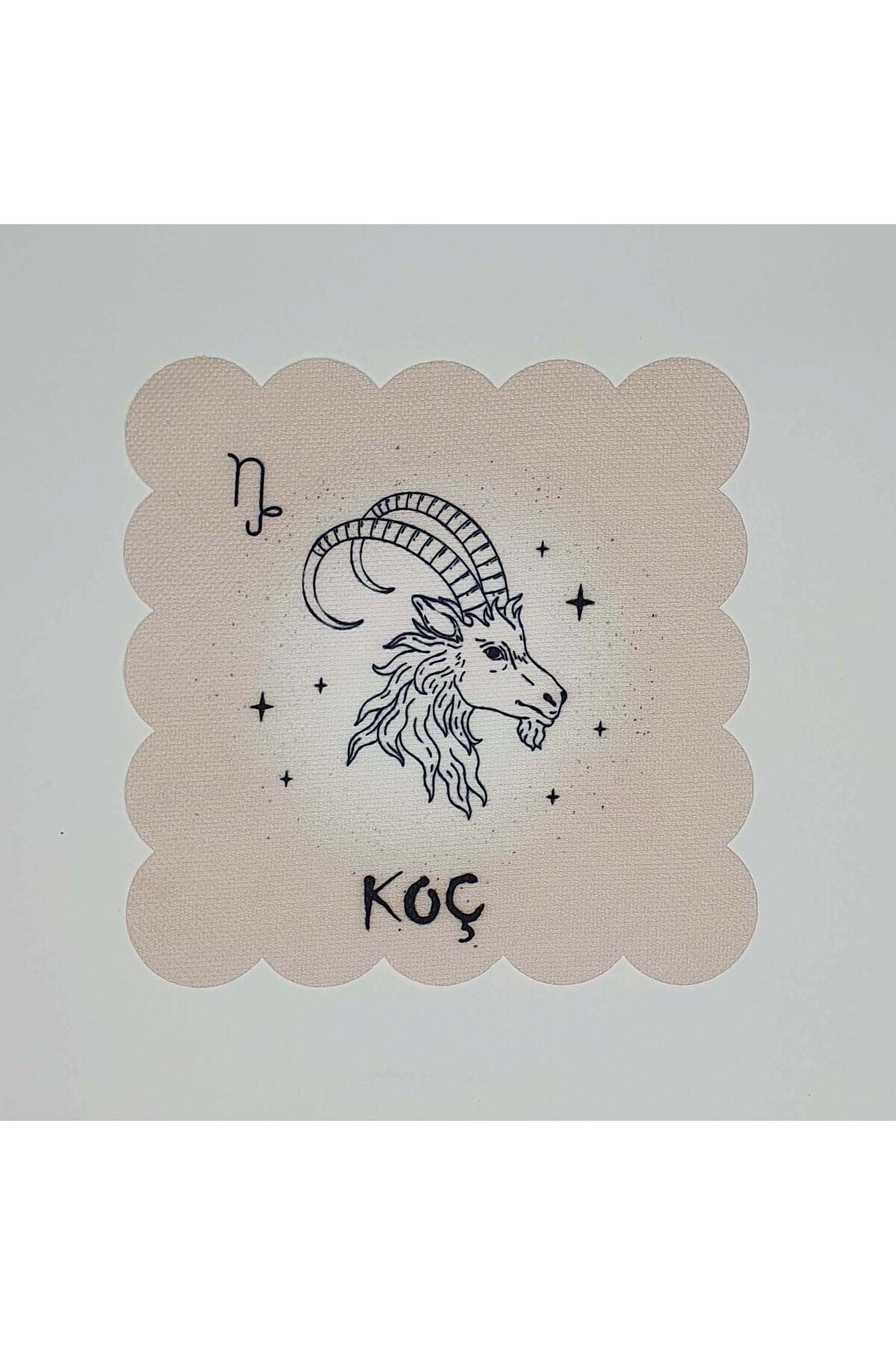 Koç Burcu Desenli Dijital Baskılı Lazer Kesimli Kokteyl Peçetesi