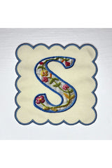 S, F, A, D Harf Desenli Dijital Baskılı Nakışlı Kokteyl Peçetesi