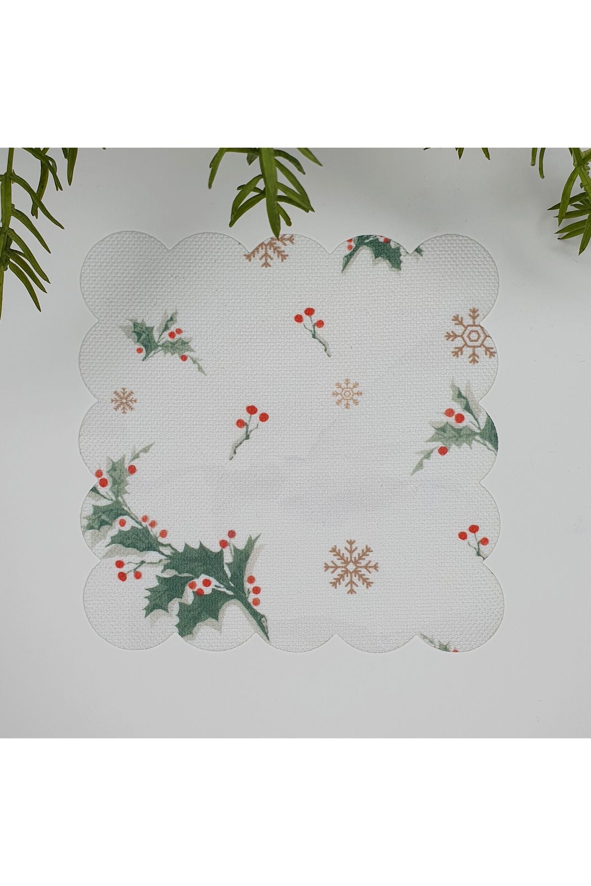 Minimal Sulu Boya Kokina Desenli Yıkanabilir Kumaş  Kokteyl Peçetesi 1 Adet