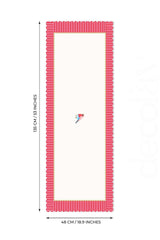 Dekoratif Kenar Kuş Tasarım Dijital Baskılı Dikişsiz Lazer Kesim Runner - 48x132cm