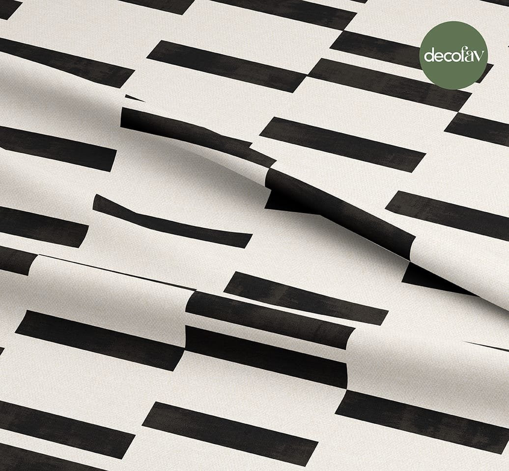 Minimalist Çizgi Geometrik  Desenli Dijital Baskılı Kumaş