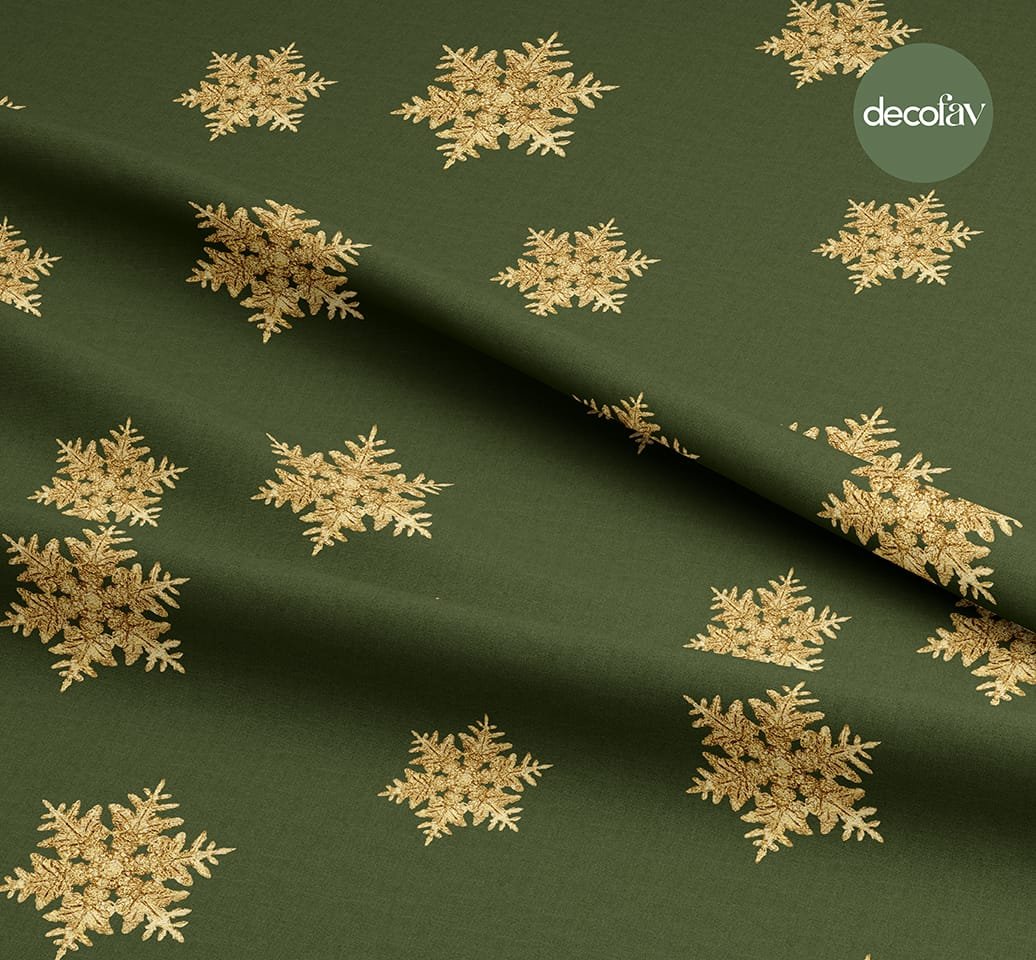 Digitally Printed Christmas Fabric with Snowflake Pattern