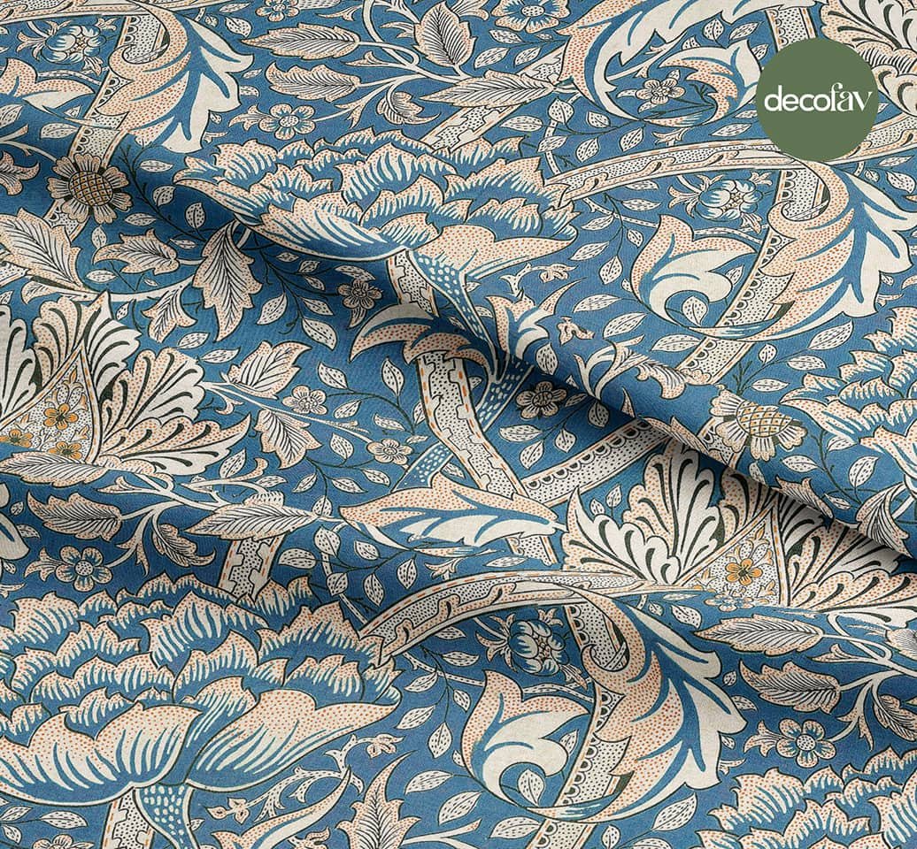 Hand Drawn Abstract Floral Shawl Pattern Digital Printed Fabric