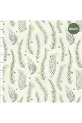 Digitally Printed Fabric with Elegant Watercolor Pine Tree Leaves Pattern