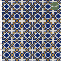 Soyut Geometrik Çini Ramazan Temalı İslam Konsept Desenli Dijital Baskılı Kumaş