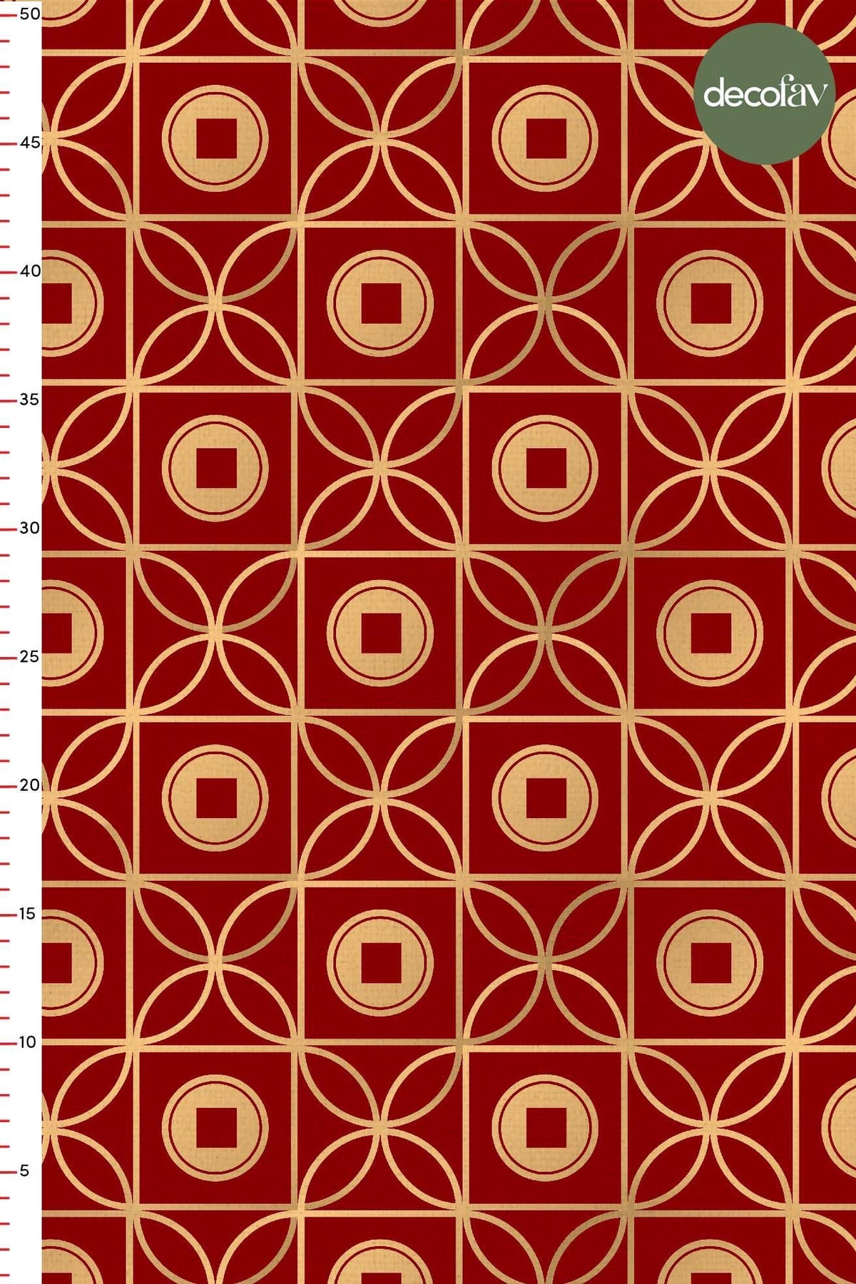 Geleneksel Çin Stili Geometrik Desenli Dijital Baskılı Kumaş