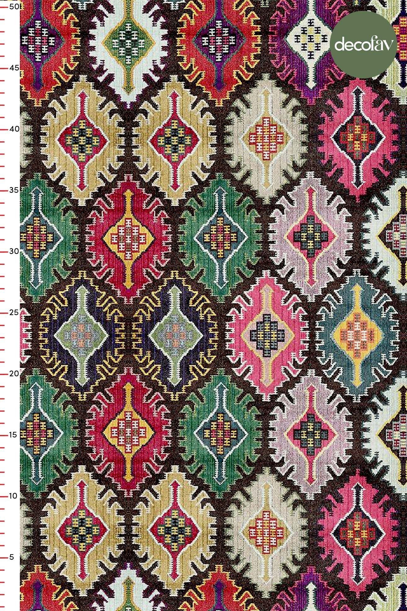 Etnik Kilim Motif Desenli Dijital Baskılı Kumaş